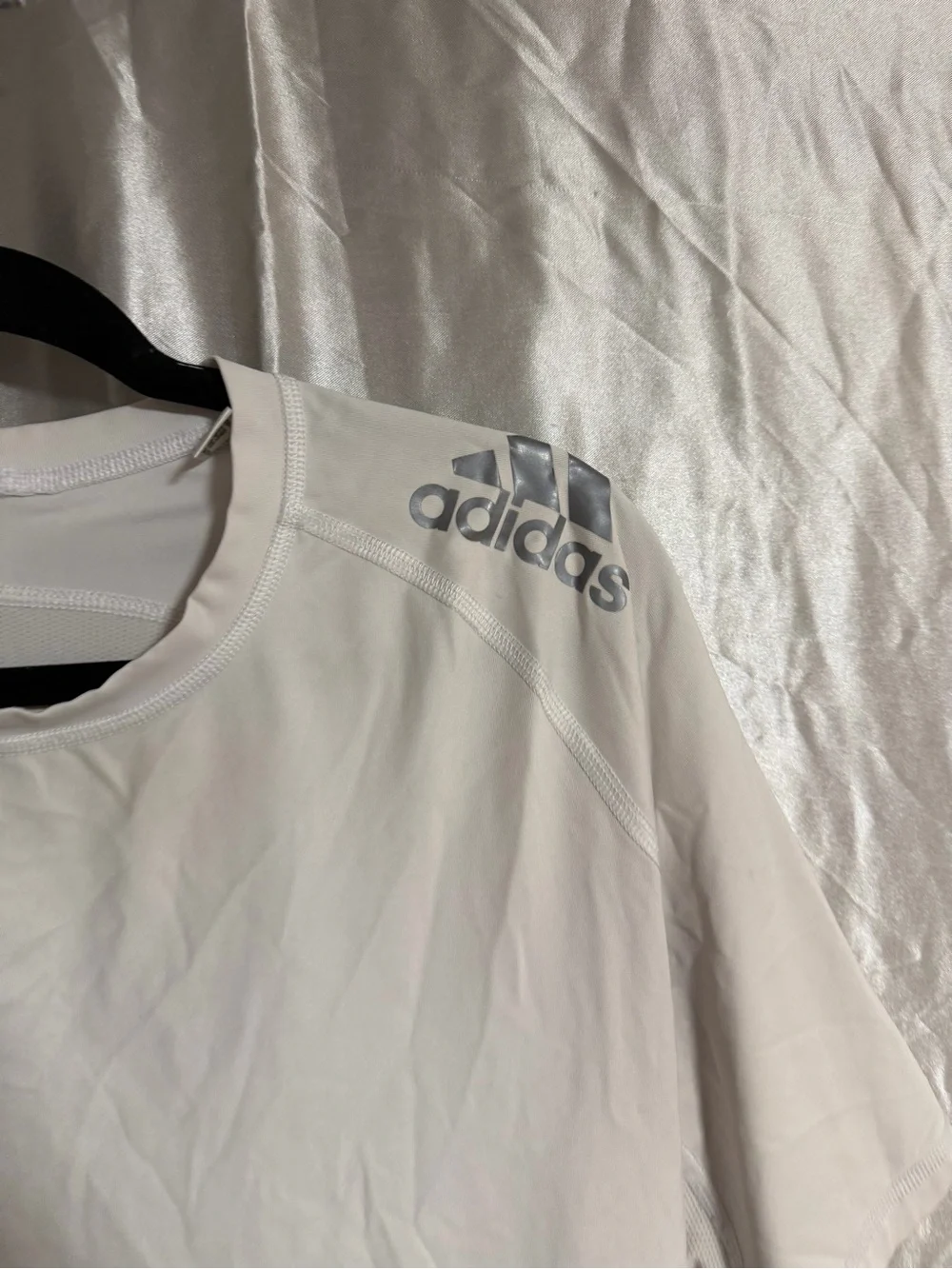 Adidas Mens White Performance Training Short Sleeve Athletic Shirt Size XL